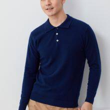 Cashmere Sweater Men's 100% Pure Pullover Cashmere Sweater With Polo Collar thumbnail-4