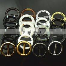 Flat Ring Custom Garment Adjust Plating Black Round Buckles Resin
