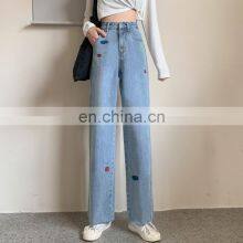 Wholesale Customization Women's Trousers Jeans Fall Loose Straight-leg Jeans Pants High Waist Pants Fashion Loose Trousers thumbnail-2