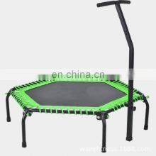 Commercial Trampoline With Adjustable Handrail and Professional Gymnastics Fitness Mini Trampoline With Handle Bar thumbnail-3