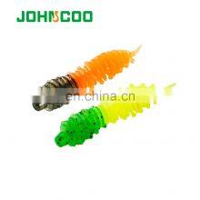 JOHNCOO Bulk 50mm 1.27g Single Tail Soft Worm Artificial Worm Grub Lure thumbnail-4