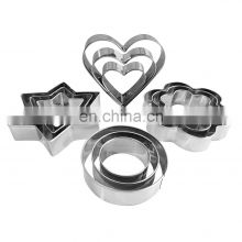 Stainless Steel Cookie Cutters Set Round Star Flower Heart Shape Biscuit Molds for Baking Cookies DIY Tool