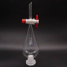 Pear Shaped Glass Separatory Funnel PTFE/glass Piston Complete Specifications Accurate Scale thumbnail-5