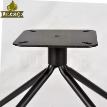 4-Star Cast Aluminum Chair Leg With Wheel Powder Coating Finish for Coffee Table Legs Available in Black Steel thumbnail-4