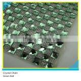 24*40 cm Decoration Rhinestone Sticker Sheets 8*8 mm Green Square Glass Sheet thumbnail-1