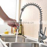 Good Build Quality Chrome Monobloc Kitchen Sink Mixer Tap Swivel & Spring Spout Pull Out Bar Taps thumbnail-1