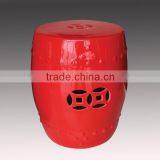 Rde Color Glaze Chinese Porcelain Garden Stool Seat End Table thumbnail-1