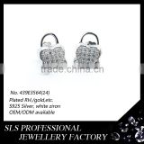 Butterfly push back stud earring 925 silver CZ micro paved design diamond earrings concentric lock latest fashion earrings