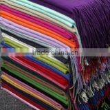 Best Selling Winer Warm Woman Fashion Tassel Plush Plain Cashmere Pashmina Quality Choice thumbnail-1