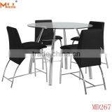 Round Tempered Glass Dining Table and Chair thumbnail-4