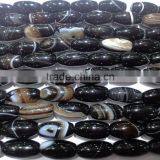 15*30mm Barrel Drum Shape Natural Polished Black Agate Strip Beads thumbnail-4