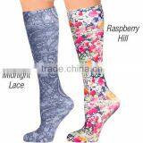 Shabby Chic Fashion Flower Print Knee Hight All Over Print Socks, Digital Print Socks, Photo Print Socks Quality Choice