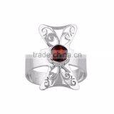 Garnet ring 925 silver jewellery Jaali cut rings jewelry wholesale semi precious rings