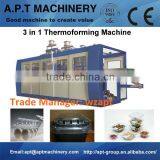 APT-540/760 Automatic Plastic Vacuum Pressure Thermoforming Machinery With Autostacker thumbnail-1