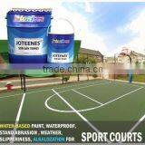 Water based Acrylic Paint, Waterproof, resist weather, abrasion, slipperiness and alkalization for Sport Courts JOTEENES