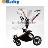 Fashion Baby Stroller , Stroller Baby With Leather Material,3 in 1 Baby Stroller