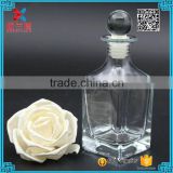 Fragrance perfume 150ml glass square aroma diffuser bottle with glass ball shape stopper