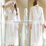 Women's Sexy Lace Robes Long Classic Lounge Wedding Gown Nightwear thumbnail-2