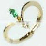 Ring With Emerald & Diamond thumbnail-1
