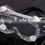 2016 4 Vents Transparent PVC Safety Goggles With CE EN 166 Standard for Ebola Supply