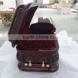 High Quality Popular Material Wooden Europe Coffin With Blanket and Cover thumbnail-5