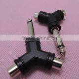 Y Audio System Black 6.5 Male to RCA Female Connector Adapter