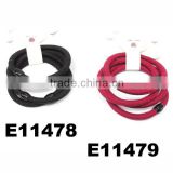 thick black dark red colored silicone hair rubber band with plastic join