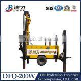Trailer Mounted Water Well Borehole Pneumatic Rock Drilling Rig Machine DFQ-200W thumbnail-1