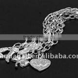 Iron End Chains, With Tibetan Style Pendants, Silver Color, Iron Cross Chains: 3.8x6.9mm(FIND-JF00059)