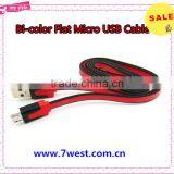 2014 Newest Stylish Flat Colorful Micro USB Cable Data & Charging Cable for Samsung/HTC/Samsung/LG/Nokia