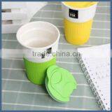 Modern Simple Ceramic Travel Coffee Mug With Silicone Sleeve and Lid thumbnail-4