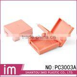 Square Orange Pressed Cosmetic Empty Compact Loose Powder Case