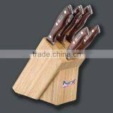Wood Block Stainless Steel Kitchen Knife Set thumbnail-1