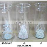 Hand Blown Glass Tall Candle Holder With LED Light thumbnail-3