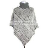 Rabbit Fur Cape Knitted Triangle Fur Cape,KZ14087 thumbnail-1