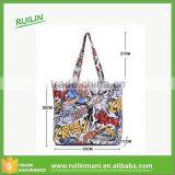 New Hot Sales Women's Scrawl Handbag Canvas Tote Bag For Vacations thumbnail-1