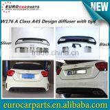 High Quality A Class W176 A45 Design PP Diffuser With Muffler Tips for MB A CLASS W176 A CLASS Sport Style Rear Bumper thumbnail-1