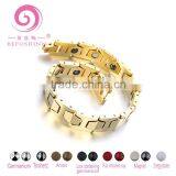 Korea Hot Sale Health Gold Plated Tourmaline Infrared Magnetic Wholesale Tungsten Bracelet With Germanium thumbnail-2