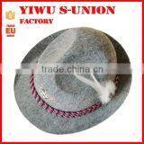 Custom Non Woven Grey Carnival Feather Decorate Fedora Hats thumbnail-2