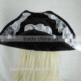 Pirate of the Caribbean Hat Pirate Hat White Lace Triangle Ostrich Hair thumbnail-4