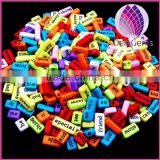 wholesale colorful kids loose acrylic beads with english words/letter acrylic beads