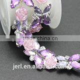 Hot Selling Colorful Crystal Rhinestone Bridal Trimmings Chain for Wholesale thumbnail-2