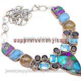 Authentic!! Wholesale Amber Jewelry Glass Silver Jewellery Designers P1400 thumbnail-2