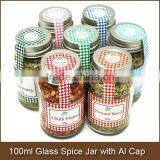 100ml Mini Glass Spice Jar With Aluminum Cap