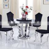 On sale stock Black glass restaurant round dinning table AH6667-2