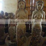 Wood Carving Sculpture,Wood Mermaid Carving thumbnail-1