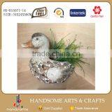 12.5 Inch Resin Outdoor Garden Decoration Animal Statue Frog Figurines Flower and Grass Plant Pot thumbnail-5