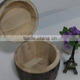 Custom Logo and Color Small Wooden Barrel,paulownia Wooden Bucket With Lid for Coffee/candy thumbnail-1