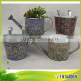 Fashion Round Handicraft Flower Printing Sticker Chinese Flower Pots,Railings Flower Pot
