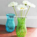 Colorful Vertical Stripes Classic Transparent Glass Vase thumbnail-1